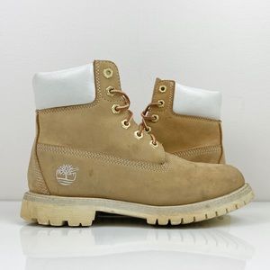 Timberland 6” PRM Work Ankle Boots Wheat & White Leather Women’s Size 7.0 M